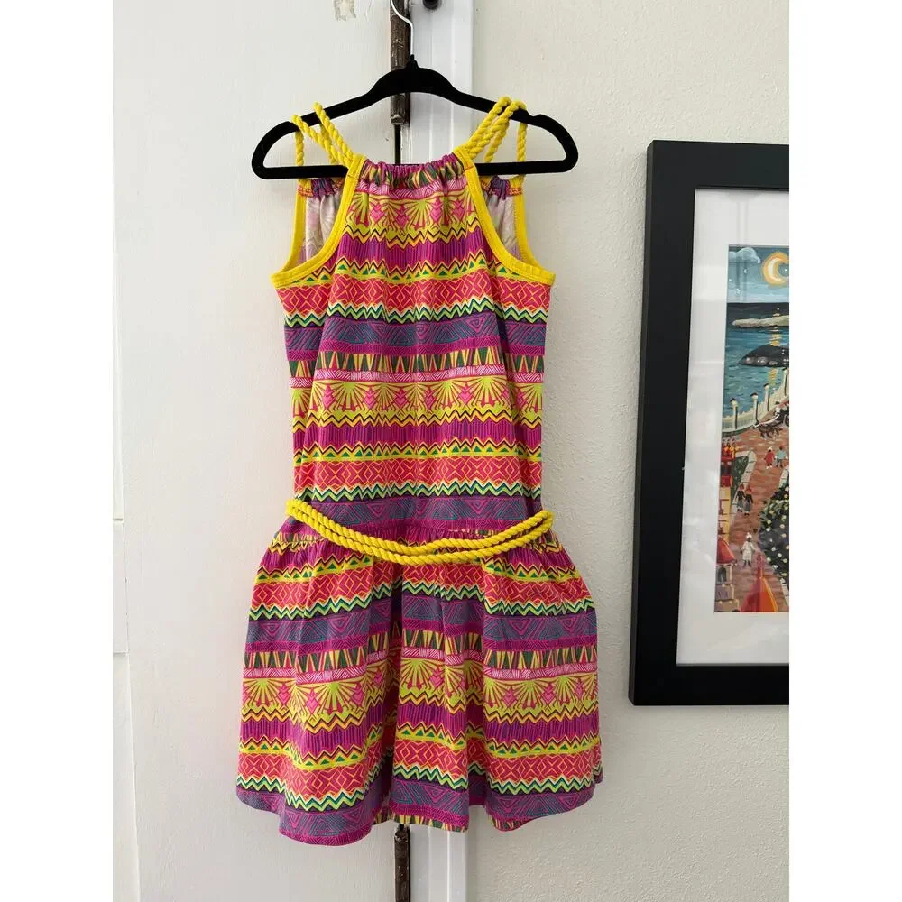 American Girl Lea Meet Dress For Girls Vibrant colorful pattern size 7